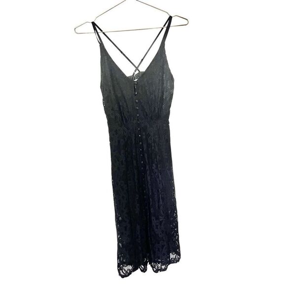 Y2K lace midi slip dress with buttons sz xxs - Picture 2 of 6